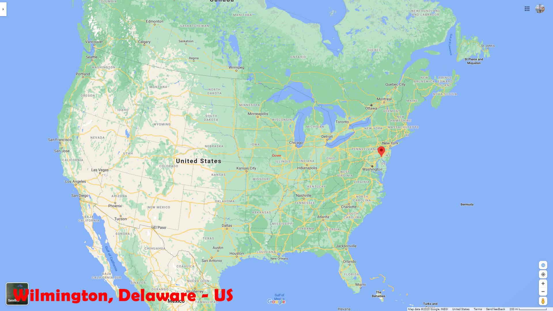 Wilmington Emplacement Carte Delaware EU